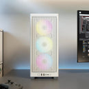 2000D Icue Airflow Tempered Glass Mid-Tower; White; Af Slim Fans Sf Psu Only