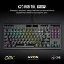 Corsair K70 Rgb Tkl Optical-Mechanical Gaming Keyboard Backlit Rgb Led Corsair Opx Keyswitches Black