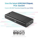NexStar SX; M.2 NVMe SSD to USB 3.2 Gen2x2; 20G; Type C; Black Enclosure (NST-230C3-BK)