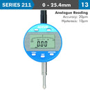 Digital Indicator Flat Back 25.4mm/1" 0.01mm/0.0005"