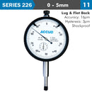 Shockproof Dial Indicator 5mm Grad.0.01mm Lug&amp;flat Back