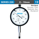 Shockproof Dial Indicator Flat Back 10mm