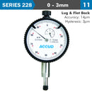 Dial Indicator 3mm Bezel 0.01mm Grad. Lug&amp;flat Back