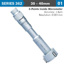 3 Points Inside Micrometer 30-40mm 0.004mm Acc. 0.005mm Grad.