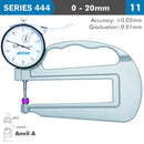 Thickness Gauge 20mm 0.03mm Acc. Large Depth Ceramic Anvil 0.01mm Grad