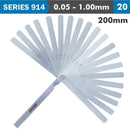 Long Feeler Gauge 200mm 0.05-1.00 20 Leaves Din2275