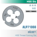 Die 8mm Round 25x9mm In Pouch Hss 1.25mm Pitch