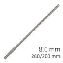 Force X 8.0 X 260/200 Sds-plus Rebar Drill Bit X4 Cutting Edges - Bulk