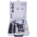 Air Impact Wrench 1/2" 17 Piece Kit Single Hammer