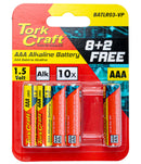Battery Aaa 1.5v Value Pack 10 Pack 8 + 2 Free Carded Alkaline