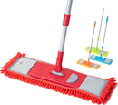 Kleaner Microfiber Extendable Flat Mop - Telescopic Design 360 Degree Rotation Both Dry And Wet Efficient Water Absorption Remove Mop Pad With One Click Machine Washed Attract Hair And Dust Strong Decontamination
