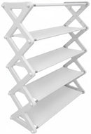 Nordic Wind Cross 5 Tier 15 Shoe Rack - White 5 Tiers Holds Up to 15 Pairs of Shoes Cross Design 3-Layer Structure for Sturdy Support Bold Steel Pipe Construction for Durability Nordic Style Easy to Assemble No Tools Required 6 Month Warranty