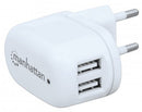 Manhattan PopCharge Home - Europlug C5 USB Wall Charger with Two Ports Limited Lifetime Warranty
