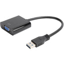 UniQue USB To VGA Female Adaptor - USB 3.0 Male To VGA Female Interface Supports up to 1920×1080@60Hz Video Mirror And Extended Modes Aluminium housing Material Compatible With PCs Notebooks HDTVs Monitors Displays Projectors Plug And Play 3 Months Warran