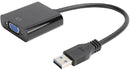 UniQue USB To VGA Female Adaptor - USB 3.0 Male To VGA Female Interface Supports up to 1920×1080@60Hz Video Mirror And Extended Modes Aluminium housing Material Compatible With PCs Notebooks HDTVs Monitors Displays Projectors Plug And Play 3 Months Warran