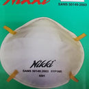 Casey Nikki 6501 FFP1 Disposal Mask With Aluminium Strip Bonded Nose Clip- 3 Layer Non-Woven Polyester Respirator Low Profile And Adjustable Nose Clip Latex Free Head Straps 20 Masks Per Pack