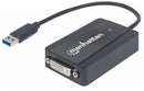 Manhattan (152310) SuperSpeed USB 3.0 to DVI Converter - Supports Additional DVI-I Display; Accommodates HDMI or VGA Display with Adapter Limited Lifetime Warranty
