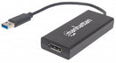 Manhattan (152327) SuperSpeed USB 3.0 to DisplayPort Adapter - Converts USB 3.0 A to DisplayPort Output 4K Black Limited Lifetime Warranty