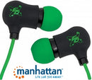 Manhattan Sound Science Nova Sweatproof Earphones - Lightweight Sweatproof Earphones with In-Line Mic Black-Green Limited Lifetime Warranty