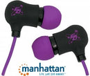 Manhattan Sound Science Nova Sweatproof Earphones - Lightweight Sweatproof Earphones with In-Line Mic Black-Purple Limited Lifetime Warranty