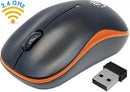 Manhattan Success Wireless Optical Mouse - Usb, Three Buttons With Scroll Wheel, 1000 Dpi, Orange Black , Retail Box, Limited Lifetime Warranty