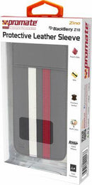 Promate Zino BlackBerry Z10 Protective Leather Sleeve Colour: Grey The Zino is a simple solution protecting your BlackBerry Z10 from everyday knocks and scratches. This slim and lightweight leather case features a micro suede inner interior to prevent you
