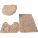 Casey Bathroom Biscuit 3 Piece Mat set - Non-Slip Floor Mat U-Shapped Plush Toilet Lid Cover Strong Dust Collection Earth Cold Insulation Beauty The Environment Superfine Fluffy Fiber Mat Strong Water Imbibition Neutral Detergent For Washing No Bleach Sof