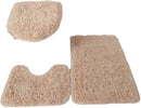 Casey Bathroom Biscuit 3 Piece Mat set - Non-Slip Floor Mat U-Shapped Plush Toilet Lid Cover Strong Dust Collection Earth Cold Insulation Beauty The Environment Superfine Fluffy Fiber Mat Strong Water Imbibition Neutral Detergent For Washing No Bleach Sof