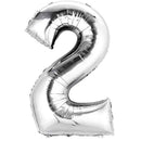 Casey 102cm Silver Balloon Number.2