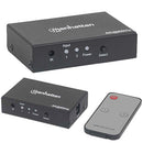 Manhattan 4K 2-Port HDMI Switch - 4K @ 60Hz AC Powered Remote Control Black Limited Lifetime year warranty
