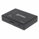 Manhattan 4K Compact 3-Port HDMI Switch - 4K@60Hz AC Powered Remote Control Black Limited Lifetime Warranty