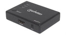 Manhattan 4K Compact 3-Port HDMI Switch - 4K@60Hz AC Powered Remote Control Black Limited Lifetime Warranty