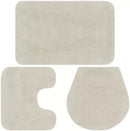 Casey Bathroom Cream 3 Piece Mat set - Non-Slip Floor Mat U-Shapped Plush Toilet Lid Cover Strong Dust Collection Earth Cold Insulation Beauty The Environment Superfine Fluffy Fiber Mat Strong Water Imbibition Neutral Detergent For Washing No Bleach Softe