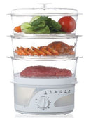 Mellerware 3 Tier 9 Litre Food Steamer -3 Layers Food Steamer 60 Min Timer With Bell 9lire Total Capacity Overheat Protection Transparent Water Tank 1 Year Warranty