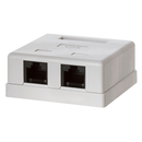 The Netix RJ45 double surface mount box comes loaded with an RJ45 keystone jack. RJ45 surface mount box includes 2 ports design with mounting screws and double sided tape.