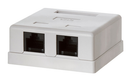 The Netix RJ45 double surface mount box comes loaded with an RJ45 keystone jack. RJ45 surface mount box includes 2 ports design with mounting screws and double sided tape.