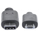 Manhattan Hi-Speed USB C Device Cable - USB 2.0 Type-C Male to Micro-B Male 480 Mbps 1 m (3 ft.) Black Limited Lifetime Warranty
