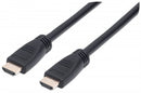 Manhattan In-wall CL3 Premium High Speed HDMI Cable with Ethernet - HEC ARC 3D 4K60Hz in-wall rated HDMI Male to Male Shielded Black 8 m Limited Lifetime Warranty