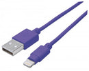 Manhattan iLynk Lightning Cable Type A Male to 8 Pin Male 1 m (3 ft.) Purple Limited Lifetime Warranty