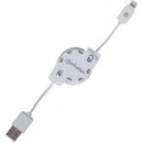 Manhattan Ilynk Lightning Cable - A Male Lightning Connector Male 1 M (3 Ft.) White Retractable Limited Lifetime Warranty