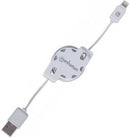Manhattan Ilynk Lightning Cable - A Male Lightning Connector Male 1 M (3 Ft.) White Retractable Limited Lifetime Warranty