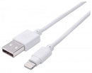 Manhattan (390781) Ilynk Usb Cable With Lightning Connector - A Male 8-Pin Male 0.5 M (1.5 Ft.) Connects An Ipod Ipad Or Iphone To A Usb Port Supports Speeds Up To 480 Mbps White Limited Lifetime Warranty