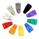 NetiX RJ45 Rubber Boots 100 Per Pack - Protects Your RJ45 Connector Anti-Snag Design To Protect RJ45 Plug Clip Compatible With Cat5/5e/6 Ethernet Cable Colour Grey