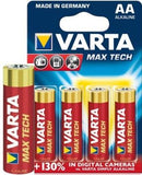 Varta Max Tech 4x AA Size Alkaline Batteries2930 mAh1.5VIEC LR6-4 Pack