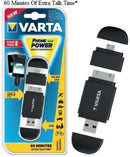 Varta Mini Powerpack Charger-Smart 2-In-1 Solution-Compatible with all Micro USB and Apple® 30-pin devices-400mAh Lithium-ion rechargeable battery-Black
