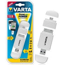 Varta Mini Powerpack Charger-Smart 2-In-1 Solution-Compatible with all Micro USB and Apple® 30-pin devices-400mAh Lithium-ion rechargeable battery-White