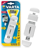 Varta Mini Powerpack Charger-Smart 2-In-1 Solution-Compatible with all Micro USB and Apple® 30-pin devices-400mAh Lithium-ion rechargeable battery-White