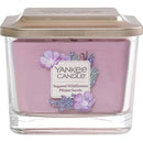 Yankee Candle Medium Jar Elevation Collection With Platform Lid Sugared Wildflowers-Square Candle With 3 Wicks Burn Time: Up To 38 Hours Medium Square Glass