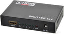 UniQue HDTV Splitter - 4 HDMI Output Port 1 HDTV Source Input Port 19 Pin HDTV HDCP Compliant 4K Ultra HD Fully Support 1080P Display Digital Audio Format DTS Dobby 7.1 Channel Audio Plug And Play No Loss Of Quality 3 Months Warranty.