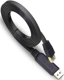 UniQue 1.8M USB 2.0 To RJ45 High Quality Digital Console Cable - 6FT Cable Length FT232R + SP489 Chipset Reliable Data Transmission USB 2.0 To RJ45 Rollover Cable Durable Build Ideal For Router Switch Configuration Debugging And Network Maintenance 1 Mont